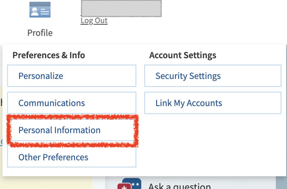 Update sexual orientation and gender identity data in myPennMedicine by selecting your profile, then clicking personal information